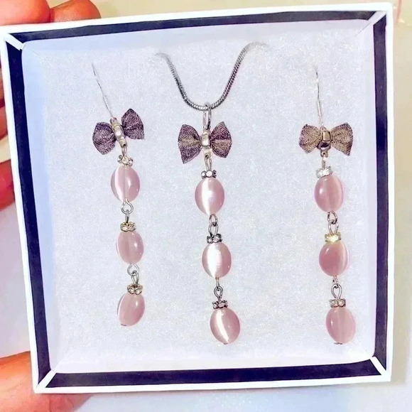 handmade in Georgia, Tbilisi Jewelry - 💥VINTAGE HAND MADE IN GEORGIA 🇬🇪  TBILISI 💥JEWELRY SET WITH LAVENDER QUARTZ